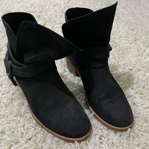 Black suede booties
